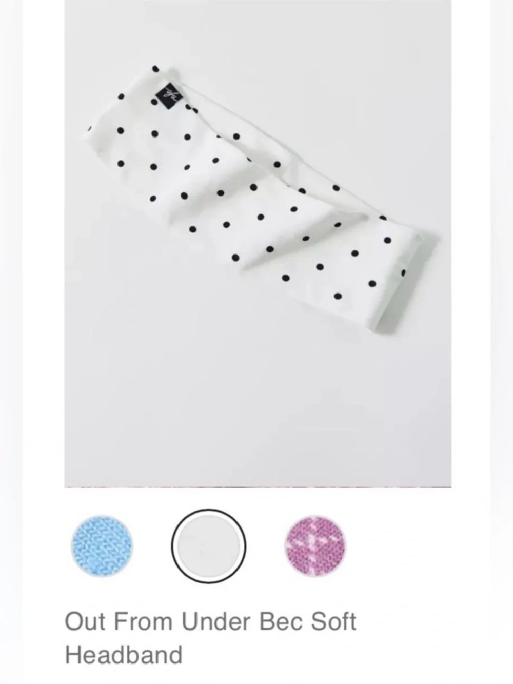 Urban Outfitters White and Black Polka Dot Headband